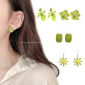 Avocat vert fleur boucles d&#39;oreilles série frais mignon été boucle d&#39;oreille bijoux Design créatif femmes acrylique boucle d&#39;oreille cadeaux